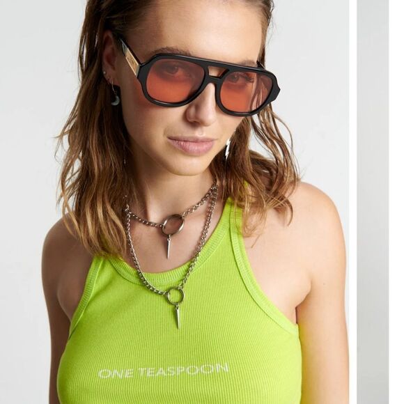 CYBER LIME ONE TEASPOON LOGO SINGLET New - Picture 1 of 6